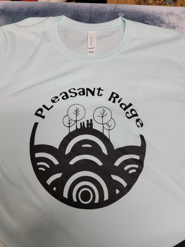 Single color print for Pleasant Ridge's Ridge Day event. Printed on Bella + Canvas Triblend Tees