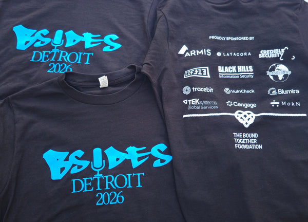Screenprinted tees for BSides Detroit InfoSec convention
