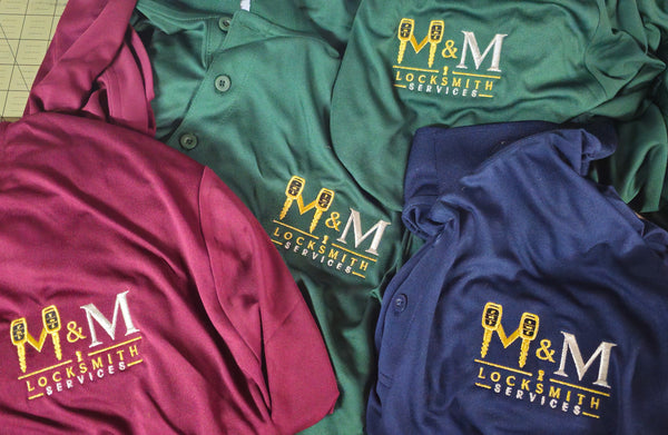 Embroidered polos for a Cincinnati locksmith