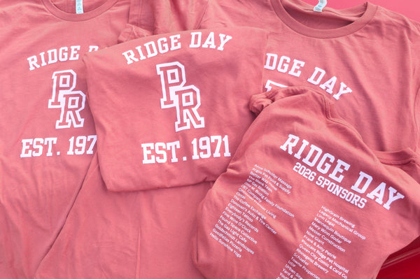 Tone on tone screenprinted tees for Ridge Day 2026