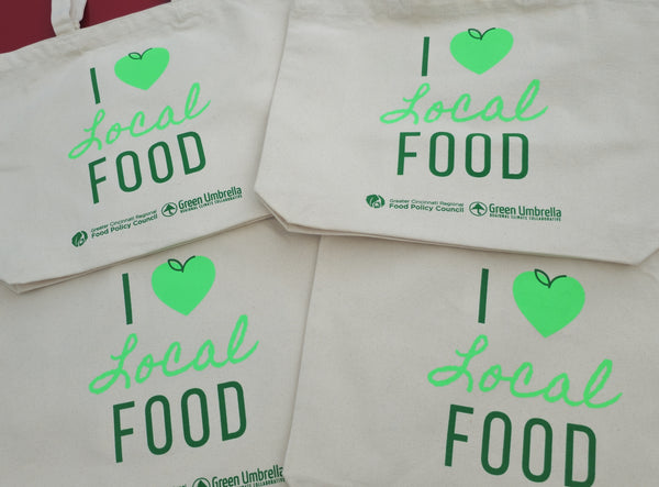2 color printed cotton tote bags for Green Umbrella