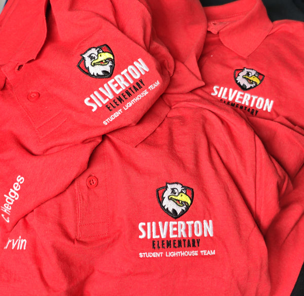 Embroidered polos for Silverton Elementary Student Leadership team