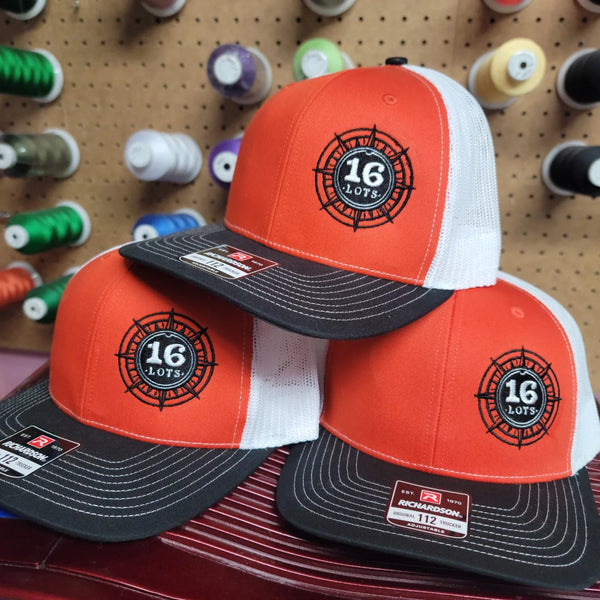 Offset embroidered Richardson 112's for Mason, Ohio's 16 Lots Brewery