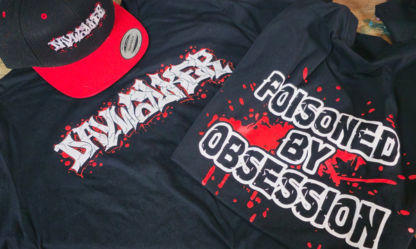 2 color front and back print for Cincinnati Hardcore band Daywalker. Embroidered hat sample.