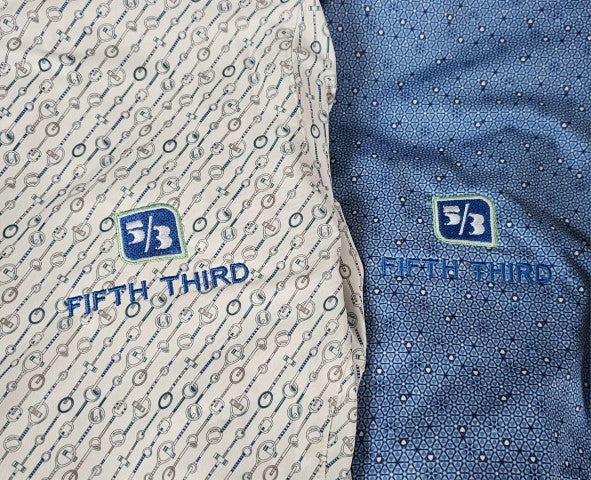 Embroidered Peter Millar quarter zips for Fifth Third Bank