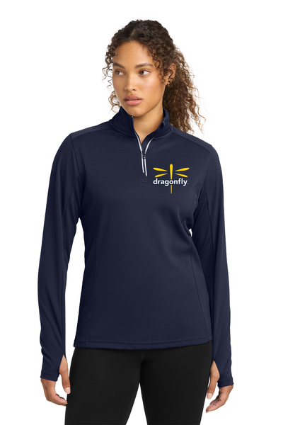 The Dragonfly Foundation - Ladies Sport-Tek® Women's Sport-Wick® Textured 1/4-Zip Pullover
