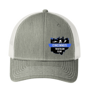 Load image into Gallery viewer, Cincinnati Triathlon Club Printed Offset Trucker Hat
