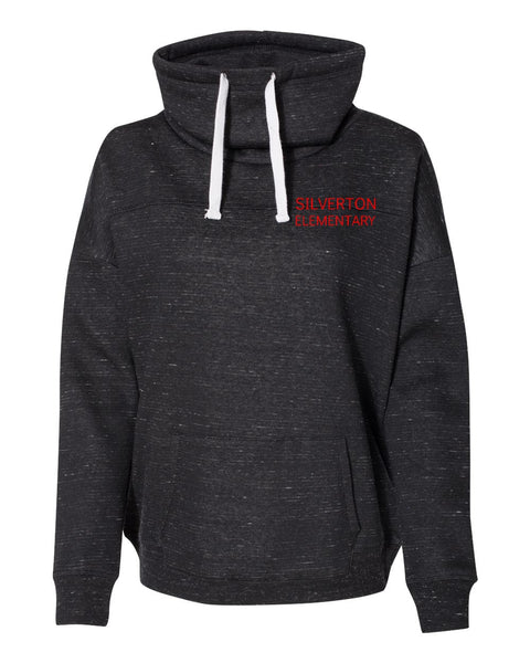 Silverton Elementary Embroidered Women’s Mélange Fleece Cowl Neck Sweatshirt