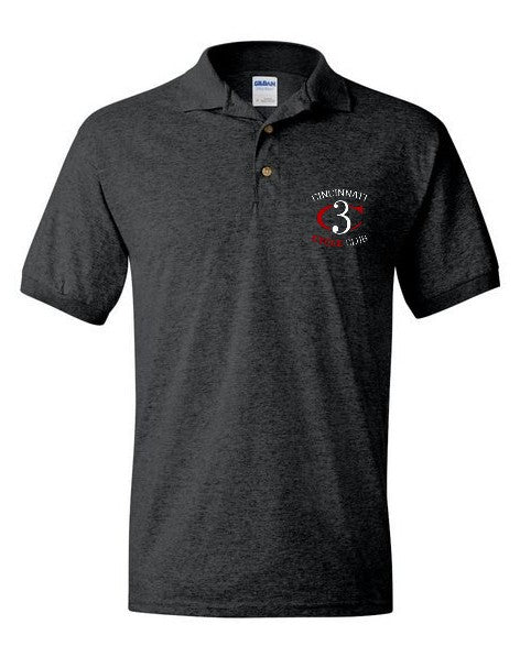 Cincinnati Cycle Club short sleeve embroidered polo -  Dark Heather