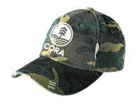 Embroidered Distressed Camo Hat