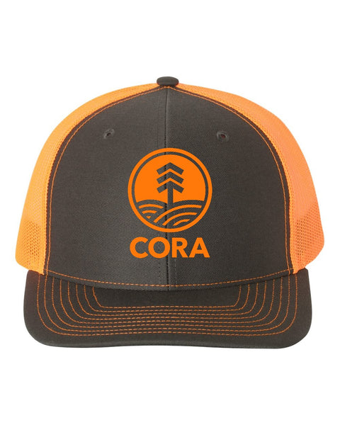 Embroidered Orange Snapback Mesh