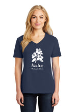 Load image into Gallery viewer, Azalea Montessori White Logo V-neck Shirt
