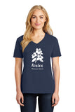 Azalea Montessori White Logo V-neck Shirt