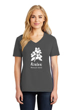Load image into Gallery viewer, Azalea Montessori White Logo V-neck Shirt
