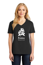 Load image into Gallery viewer, Azalea Montessori White Logo V-neck Shirt
