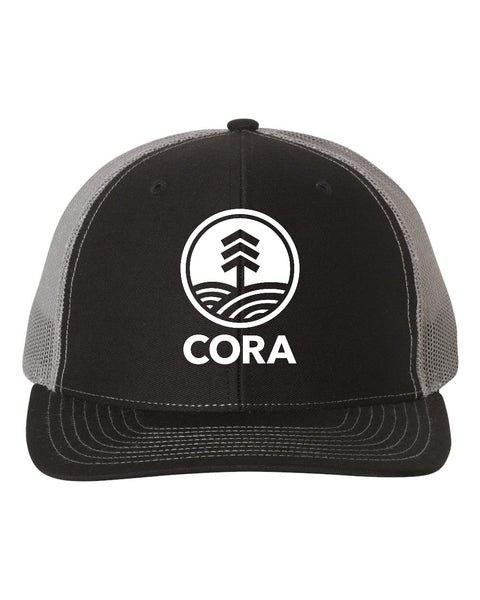 Embroidered Black Snapback Mesh