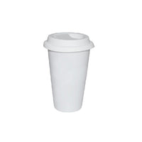 White 11oz Ceramic Tumbler With Lid